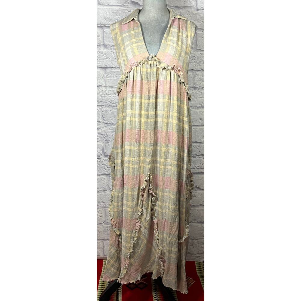 Free People "Kirby Plaid Ruffles" Dress - Picture 2 of 9
